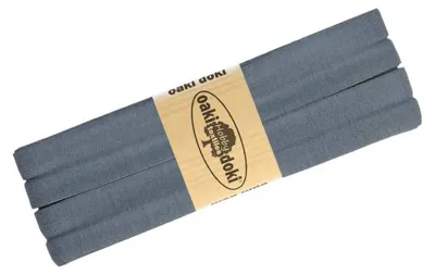 3m Oaki Doki Tricot de Luxe Jersey-Schrägband Einfassband elastisch blaugrau