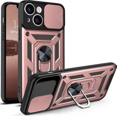 Produktbild von Armor Handyhülle für Apple iPhone 13 Kameraschutz Handy Panzer Case Cover Schutzhülle Outdoor Farbe: Rosegold