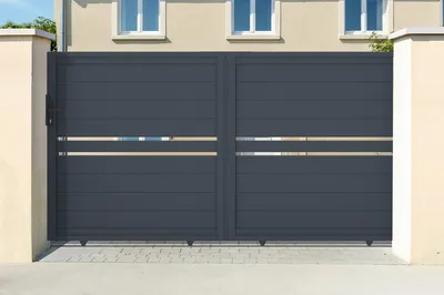 Produktbild von Schiebetor 3,5 m CIMONE H.160 graues Aluminium