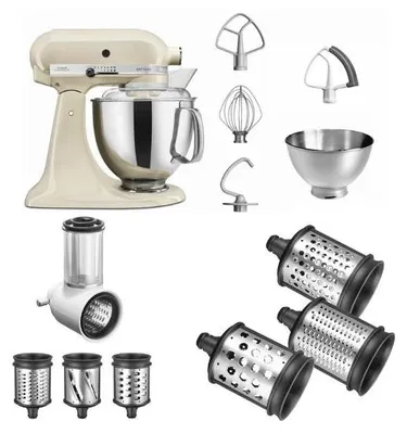 Produktbild von KitchenAid 5KSM175PS mit Gemüseschneider und 3 Zusatztrommeln