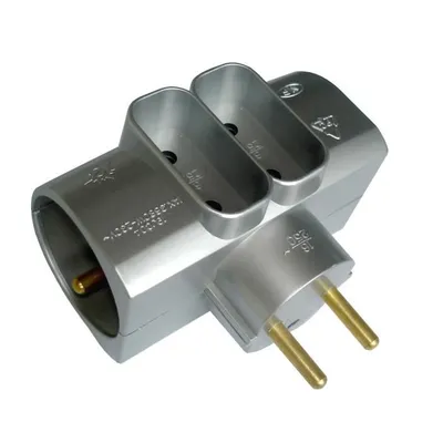 Produktbild von Quadriplite 4 Ausgänge 2x16A + 2x6A seitlich Edelstahl Chrom
