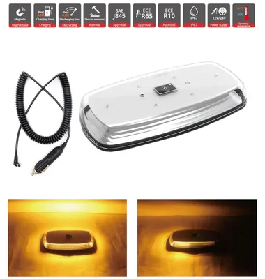 Productafbeelding van Draadloze LED-noodkoplamp met flitsfunctie, voorzien van een oplaadbare batterij en een magneet, geschikt voor 12V-24V