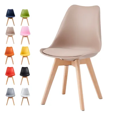 Produktbild von MCC Retro Esszimmerstühle EVA, gepolstert, Kunstleder, Design Stuhl, Küche, Lounge, 2er Set in Braun