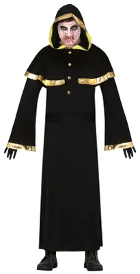 Produktbild von Schwarz goldene Robe Kostüm für Herren, Größe:L