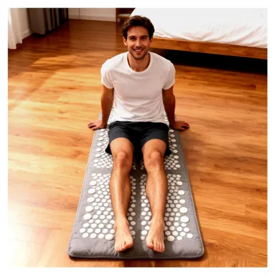 Produktbild von Ergonomisches Massagekissen mit abnehmbarer Kopfstütze – Massagematte für Erwachsene, Reisen und Zuhause