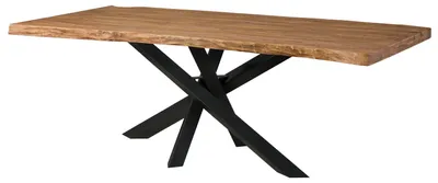 Immagine prodotto di MASSIVMOEBEL24 | Tavolo da pranzo in legno di sheesham - decapato naturale / gambe mikado antracite matt 180x90x79