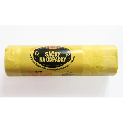 Produktbild von HDPE-Müllbeutel 50 x 60 cm/15 Stück, 30 l. einziehbar gelb