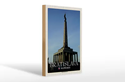 Produktbild von Holzschild Reise 20x30cm Bratislava Slowakei Kriegerdenkmal Slavin