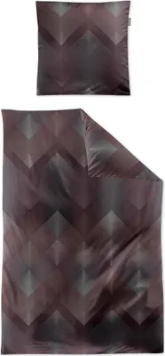 A pillowcase and a duvet cover with a geometric pattern.