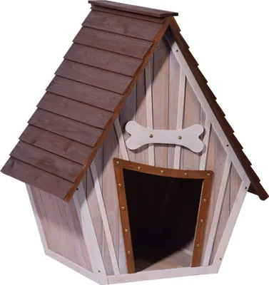 Imagen del producto de Cabaña grande para perros "Hubi", cabaña para exteriores con suelo removible, 90 x 77 x 109 cm, hecha de abeto