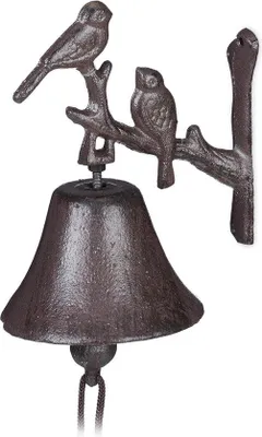 Productafbeelding van Famanu Deurbel met vogelmotief - Antiek landhuisstijl, weerbestendig, bruin