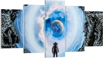 Produktbild von Bild auf Leinwand - Leinwandbild - Kosmos Planet - 160x85cm - Wand Bild - Wanddeko - Wandbilder - Leinwanddruck - Bilder - Kunstdruck - Wanddekoration - Leinwand bilder - Wandkunst - EA160x85-4025