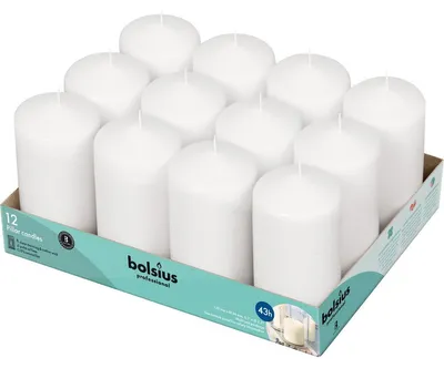 Produktbild von Bolsius Horeca Stumpenkerzeen 13/7 tray 12 Wit