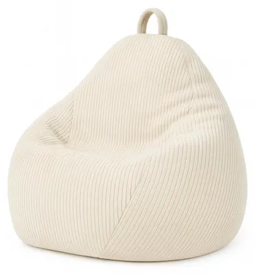Produktbild von Birnen-Sitzsack aus Cord mit abnehmbarem Bezug 105 x 85 cm, Weiß