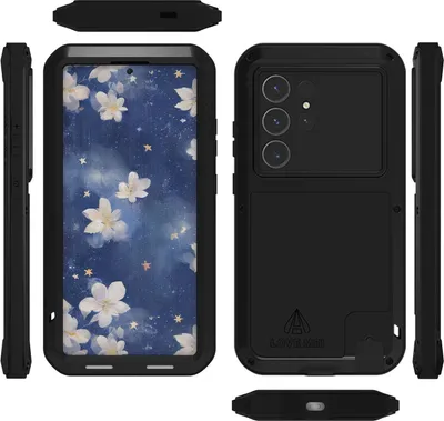 Produktbild von Handyhülle für Galaxy S25 Ultra, Love Mei Powerful mit Glas, Schwarz