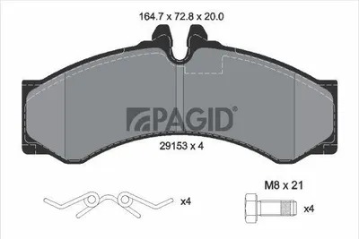 Produktbild von PAGID Bremsbeläge Satz Bremsklötze für VW LT 28-46 II Kastenwagen (2DA, 2DD, 2DH) C4068N