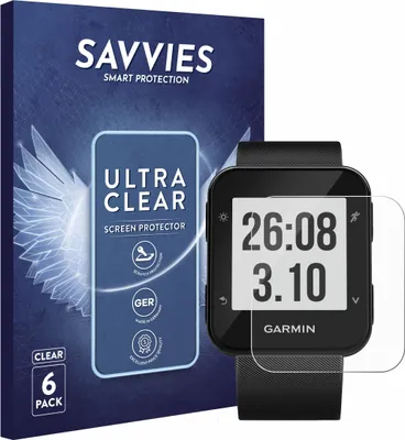 Produktbild von 6x Für Garmin Forerunner 30 Schutzfolie Savvies Displayschutz Display Schutz Folie Klar Transparent