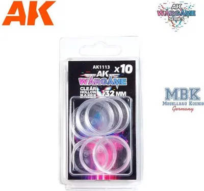 Obrázok produktu pre AK Interactive S.L. AK-1113 PRIEHĽADNÉ DUTÉ ZÁKLADY 32 mm x 10 kusov