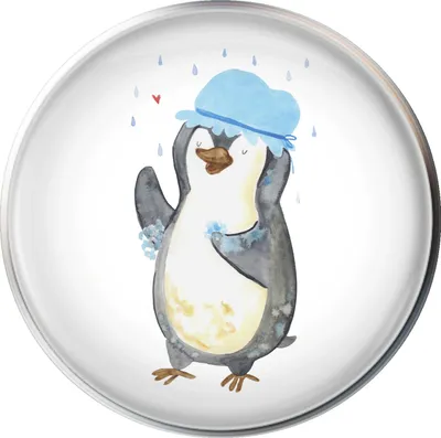 Produktbild von Mr. & Mrs. Panda Waschbecken Stopfen Pinguin Duschen - Weiß - Geschenk, Ablaufstopfen, Dusche, abfluss stöpsel, waschbeckenstöpsel, Ablaufgarnitur, Baden, Singen