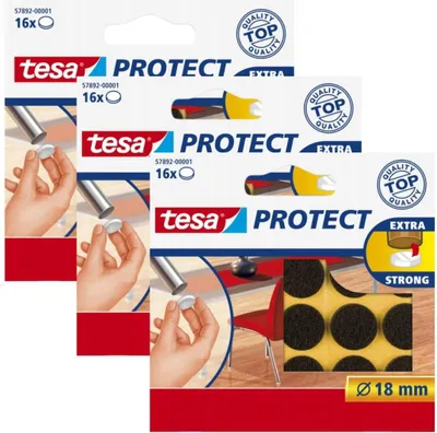 Immagine prodotto di TESA Pattini in feltro rotondi per sedie, tavoli, lavatrici, mobili, marroni, 18 mm x 3