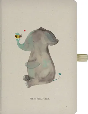 Produktbild von Mr. & Mrs. Panda Journal Elefant Biene - Transparent - Geschenk, Tagebuch, Liebe, Liebesspruch, Notizbuch A5, Liebesbeweis, Lustige Sprüche, Adressbuch, kariertes