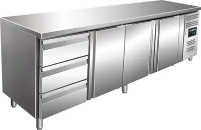 Produktbild von Saro KYLJA 4130 TN, Chefkoch-Basis, Freistehend, Edelstahl, Edelstahl, 3 Tür(en), 3 Schublade(n)