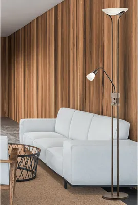 Produktbild von Designer LED Deckenfluter mit Leselampe Stehlampe dimmbar Standlampen Wohnzimmer