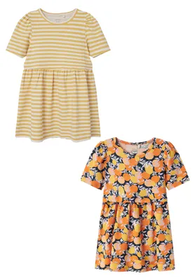 Produktbild von NAME IT Kleid 2er-Set Midi Dress Kurzam Rundhals Größe: