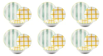 Imagen del producto de Juego de vajilla de porcelana Excelsa, colección Elba, de 18 piezas