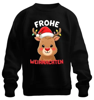 Produktbild von Frohe Weihnachten Weihnachtsgeschenk Rentier niedlich Sweatshirt Pullover, Schwarz, S