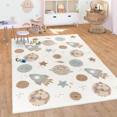 Immagine prodotto di Tappeto per camera bambini Tappetino da gioco Lavabile Antiscivolo Arcobaleno Pianeta Animali Morbido Dimensioni 80x150 cm