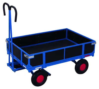 Produktbild von VARIOfit Handpritschenwagen mit Bordwand Luftbereifung 985 x 680 mm Traglast 700 kg