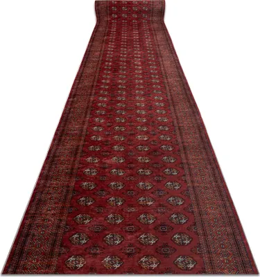 Image de TAPIS DE COULOIR antidérapant LOTUS BUCHARA 30250 Classique rouge lavable 80cm rouge 80x700 cm