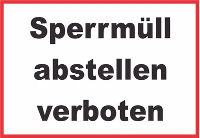 Produktbild von Sperrmüll abstellen verboten Schild A6 (105x148mm)