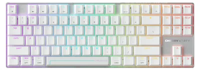 Immagine prodotto di Tastiera da gaming bianca TKL - Illuminazione RGB - Tasti PBT intercambiabili