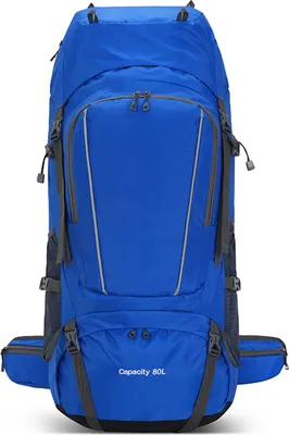 Zdjęcie produktu dla 80L Plecak outdoorowy Plecak kempingowy Plecak wspinaczkowy z tkaniny Oxford Plecak turystyczny o dużej pojemności Niebieski