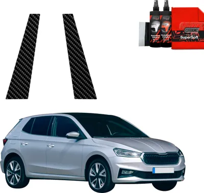 Image de Film protecteur en carbone 2 en 1 Grizz Protector pour montants B-C - Skoda Fabia (2019-2025)