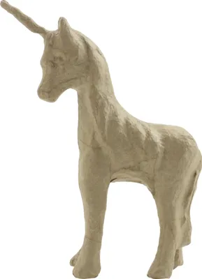 Produktbild von Décopatch 5x Kleines Pappmaché, braun, Einhorn - Kartonbraun AP147O