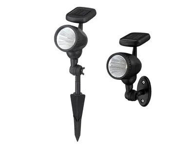 Produktbild von 2er Set LED Solarleuchten mit Erdspieß oder Außenwandleuchten, Gartenlampen