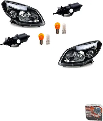 Productafbeelding van Koplampen + Osram Night Breaker Laser, geschikt voor Dacia Sandero, bouwjaar 06/08-, links en rechts. Artikelnummers: 260602914R, 8200526423, 260104793R, 8200526422, 8200211014, 7700421671. Johns