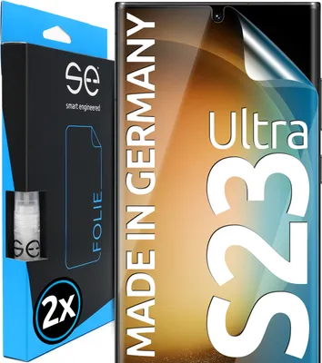 A product shot showing the packaging and a screen protector for a smartphone.