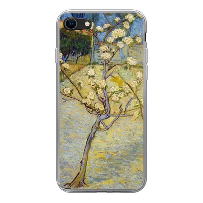 Produktbild von MuchoWow® Handyhülle Schutzhülle Hülle für iPhone SE 2020 Blühender Birnbaum - Vincent van Gogh Silikon Softcase Handy Hülle - Kartenbesitzer