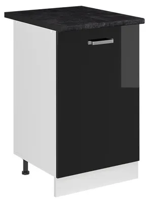 Zdjęcie produktu dla Szafki kuchenne Vicco R-Line Czarny połysk/Biały 50 cm blat roboczy Antracyt, Model 70156