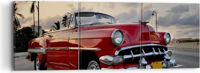 Produktbild von Bild auf Leinwand - Leinwandbild - Auto Kuba Himmel - 90x30cm - Wand Bild - Wanddeko - Wandbilder - Leinwanddruck - Bilder - Kunstdruck - Wanddekoration - Leinwand bilder - Wandkunst - CA90x30-0186