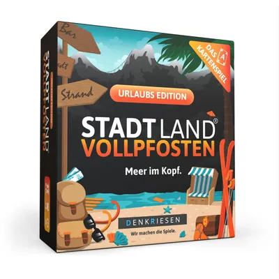 Immagine prodotto di D & R Denkriesen DENKRIESEN - STADT LAND VOLLPFOSTEN® - Il gioco di carte - EDIZIONE URLAUB - "Meer im Kopf SL3013