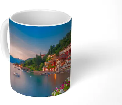 Produktbild von MuchoWow® Tasse Kaffeetasse Kaffeebecher 350 ml Italien - Sonnenuntergang - See Teetasse - Fototasse - Becher - Keramikbecher - Teebecher - Kaffeetasse - Bürotasse