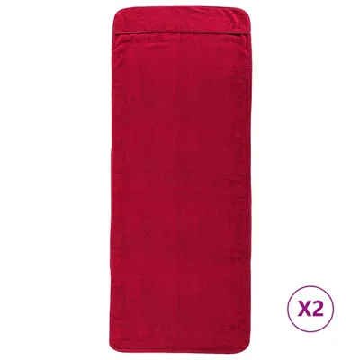 Produktbild von vidaXL Strandtücher 2 Stk. Burgunder 60x135 cm Stoff 400 GSM