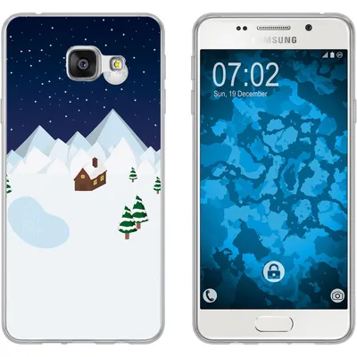 Produktbild von PhoneNatic Case kompatibel mit Samsung Galaxy A7 (2016) A710 Silikon-Hülle X Mas Weihnachten Winterwonderland M6