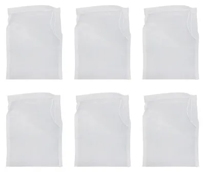 6 Nylon-Nussmilchbeutel, 200 Mesh, 10x15 cm, waschbar