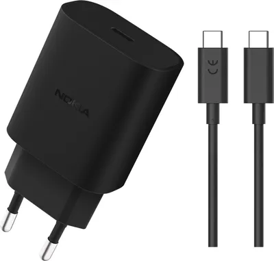 Produktbild von Original Nokia 20W USB-C Adapter Schnellladegerät AD-20E mit USB-C-Ladekabel